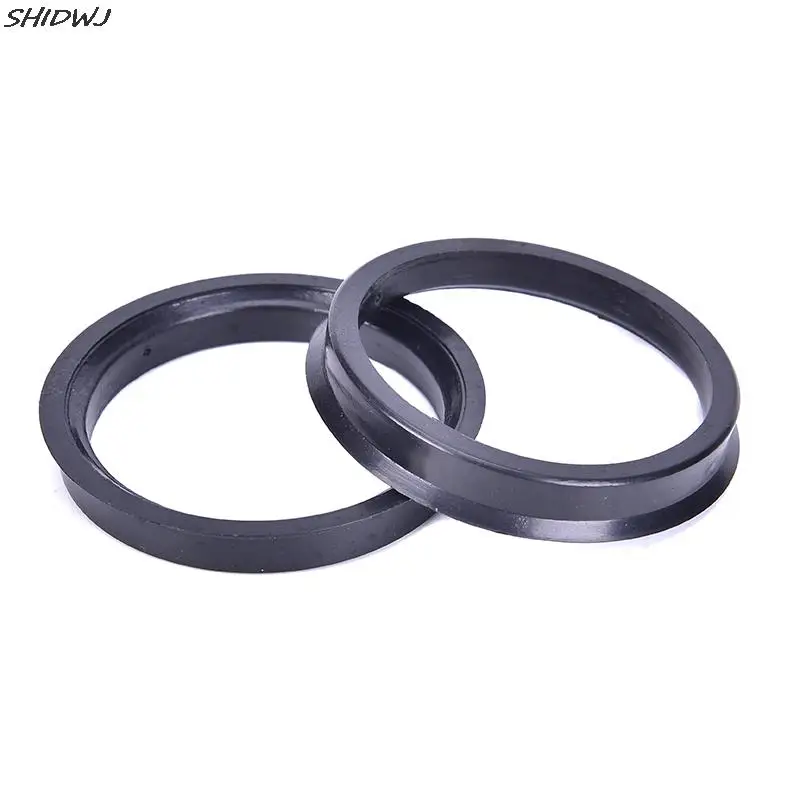 1 Set 4 Hub Centric Rings Car Wheel Bore Center Collar 66.6-57.1mm For Cars ID 57.1-mm Black