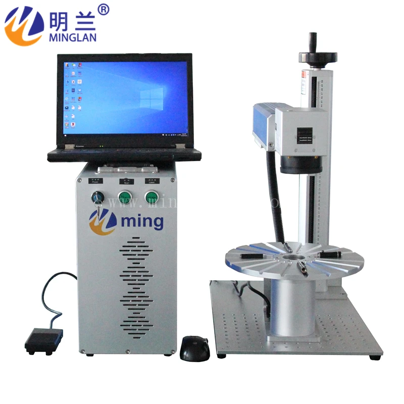 

MLF-20W Split Fiber Laser Marking Machine With Rotary For Pencil Ruler Marking