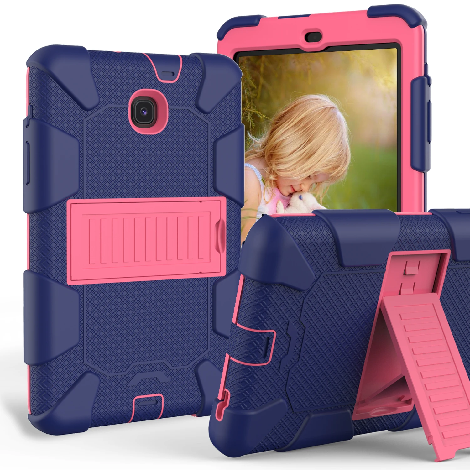 Heavy Duty Shockproof Cover for Samsung Tab T387 T510 Tablet Silicone Kickstand Kids Case for T290 T295 T500 T505 T307V