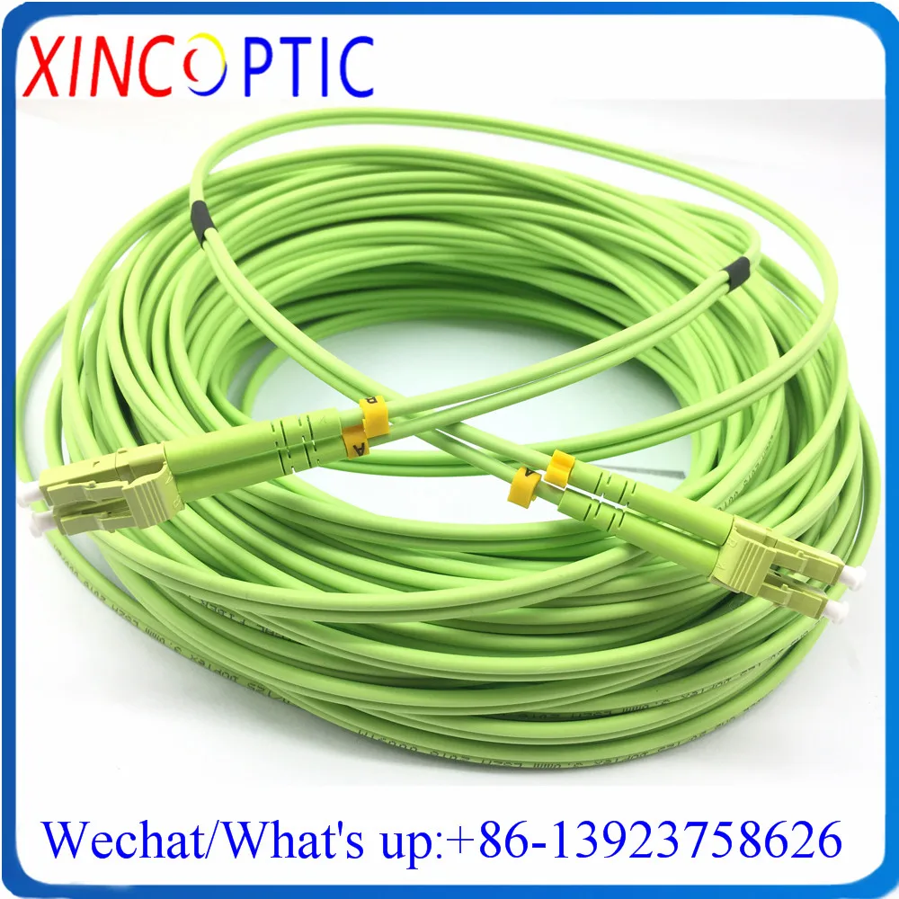 45Mts SC/ST/FC/LCPC MM Duplex OM5 3.0mm 45M Lime Green PVC(OFNR) Multimode DX Dual Fiber Optic FTTH FTTA Patch Cord Cable Jumper