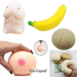 Squeeze Soft Breast Penis Dick Shape Fidget Sensory Toys Stress Relief Toys Slow Rebound PU Decompression Relax Pressure Toys