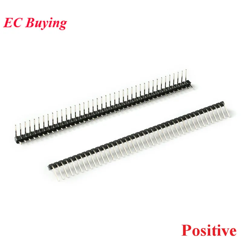 10pcs 2.54mm 1*40P 1X40P 90 Degree Right Angle Single Row Male Pin Header Positive/Reverse PCB Board Connector Pinheader 40Pin