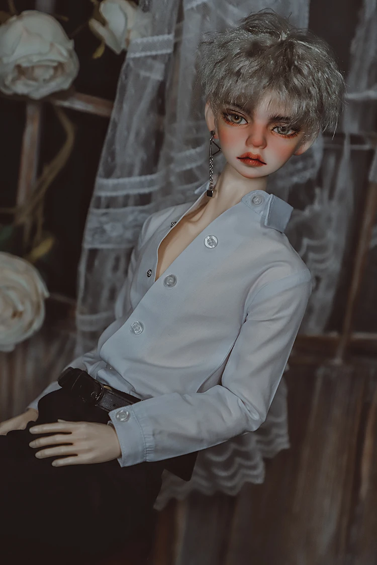 BJD doll clothes fit for 1/3 1/4 POPO68 Uncle SSDFsize fashion new men's daily versatile button shirt black and white suit shirt