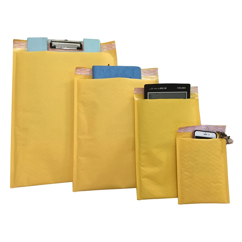 50 Stuks Geel Kraft Bubble Bag Gift Verpakking Papier Bubble Mailers Waterdichte Gewatteerde Envelop Business Kantoor Verzending Tassen