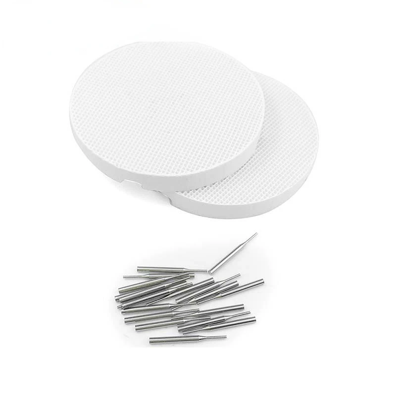 

Dental Lab Material Round Honeycomb Firing Trays Kit with Metal Pins Dental Tools Dentist Supplies