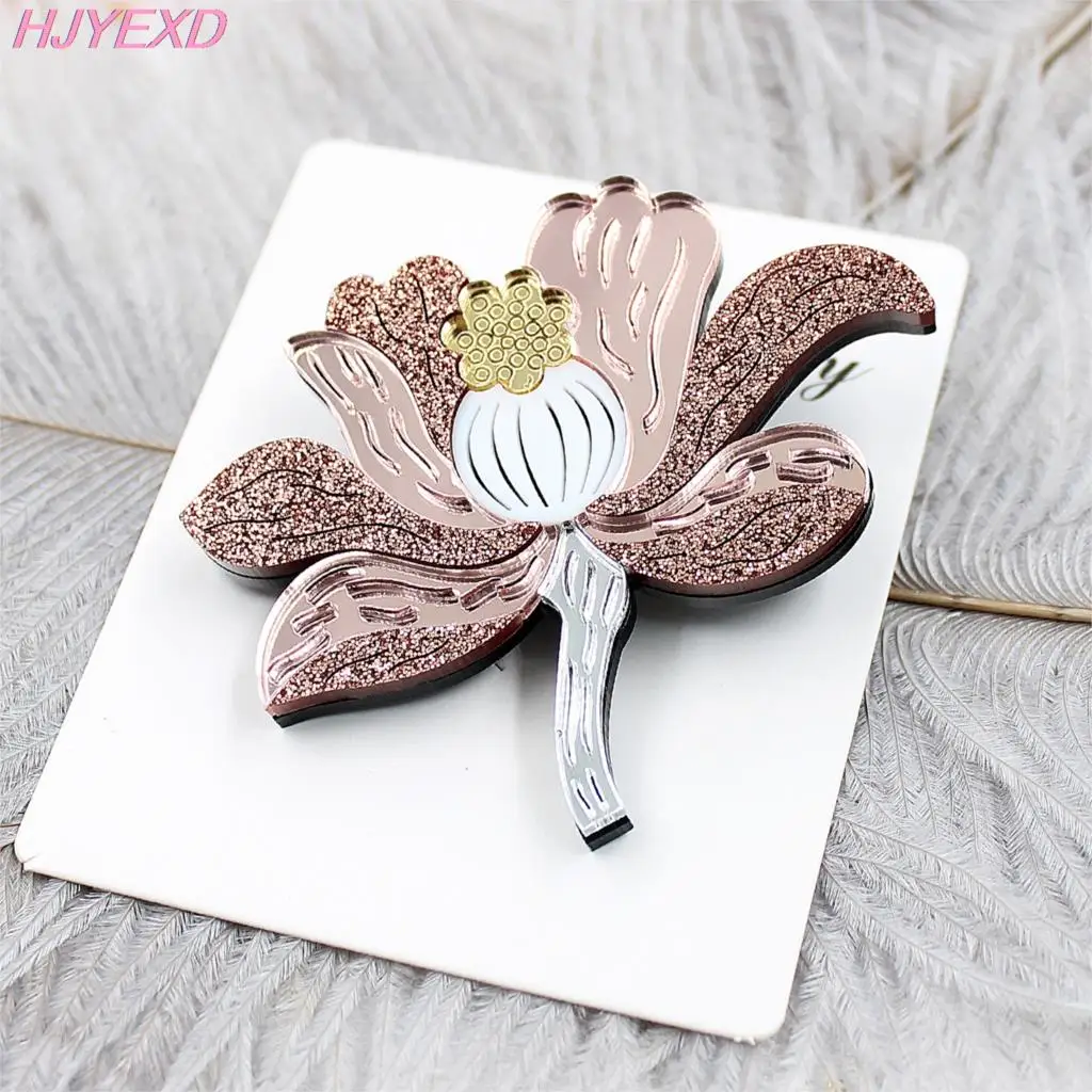 BR113 Acrylic Flower Brooch (Safty Pin) Easter Glitter Acrylic Brooch