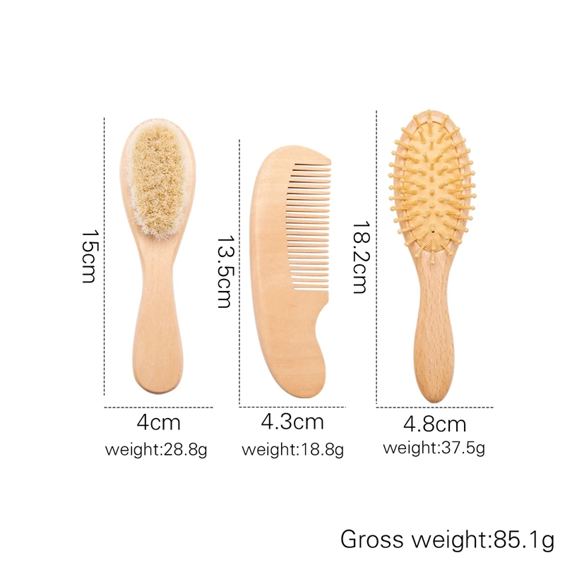 1pc Baby Wooden Brush Newborn Comb Brush Natural BPA Free Wood Infant Hair Baby Hairbrush Newborn HairBrush Custom Name For Kids