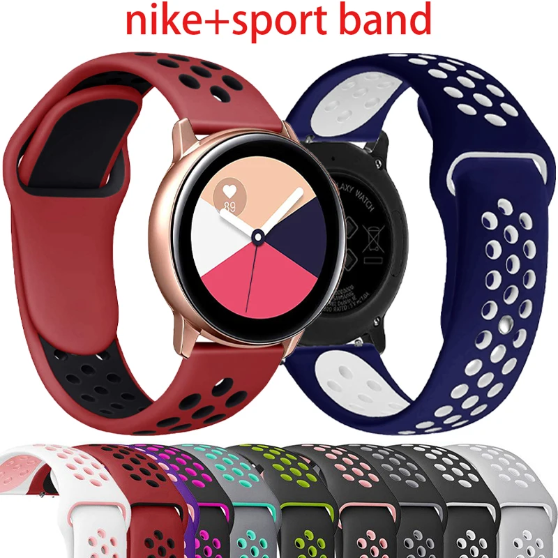 Strap for Samsung Active 2 44mm 40mm Galaxy Watch 3 Gear S3 46mm 42mm Silicone Correa Bracelet Huawei Watch GT2 Strap 20mm 22mm