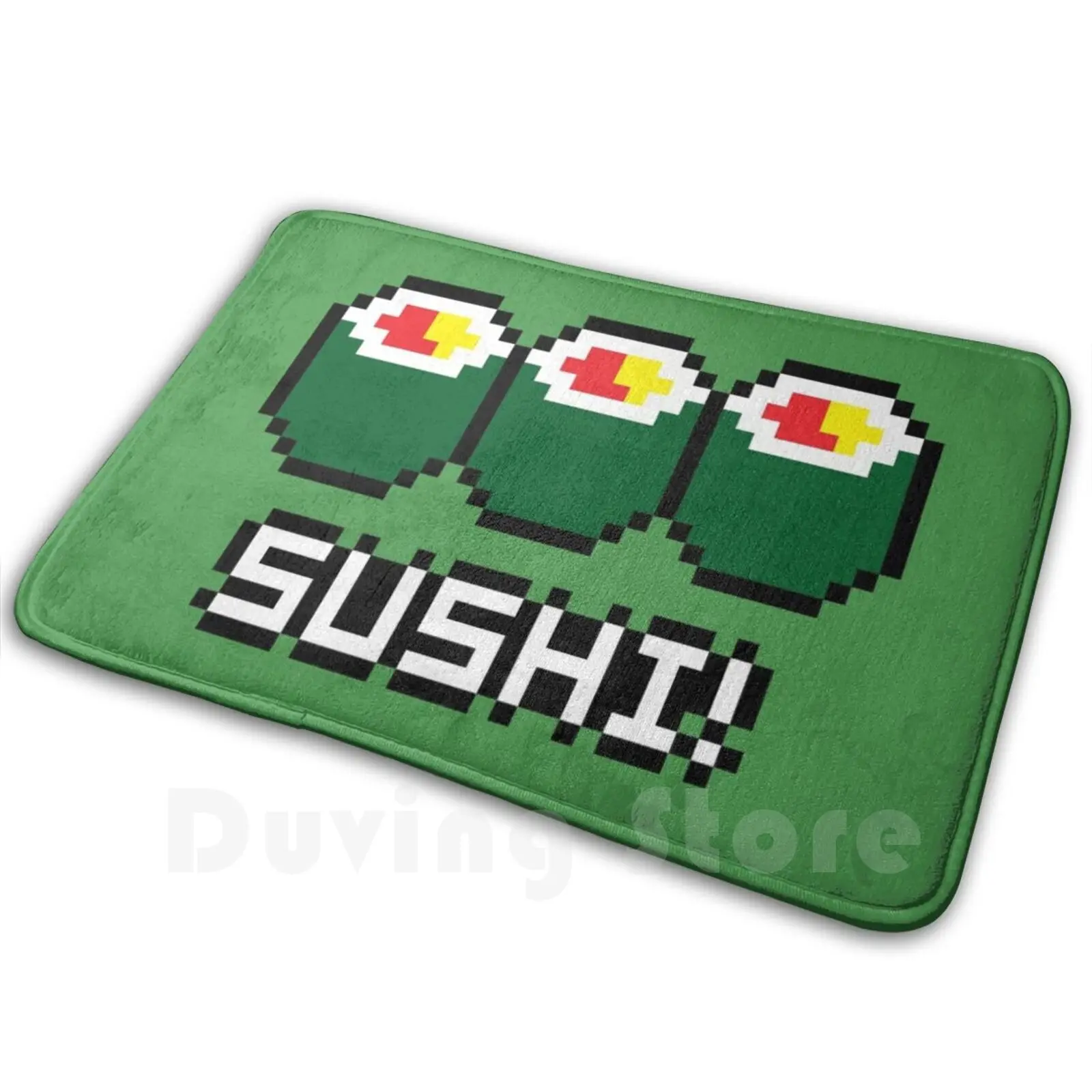 8-Bit Sushi weiche rutsch feste Matte Teppich Teppich Kissen Pixel 8 Bit Byte Sushi Nori Roll Reis japanische Maki Nigiri Retro