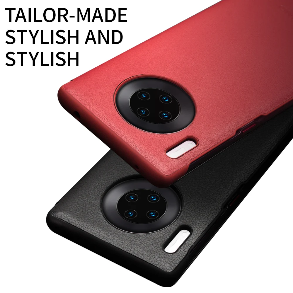 Imagem -06 - Capa Flip de Couro Genuíno Qialino Capa Ultra Fina para Celular View Mate 30 Pro P30 P40 Pro Mais Plus