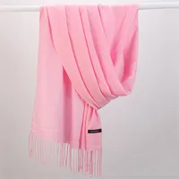 Fashion Solid Color 2023 Women Scarf Winter Hijabs Tessale Tassels Long Lady Shawls Cashmere Like Pashmina Hijabs Scarves Wraps - Image 4