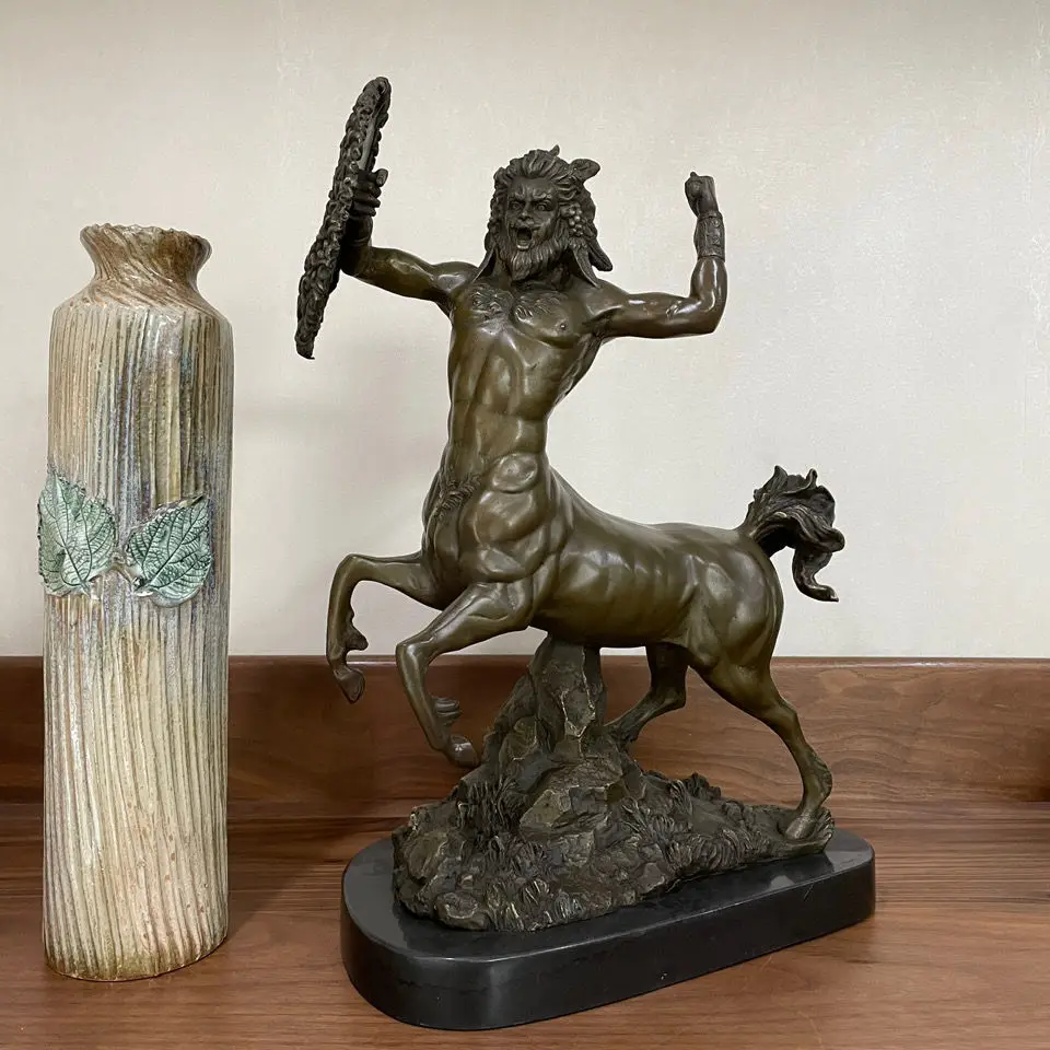 44CM Europe Myth Bronze Centaur Statue Greek Sculpture Remy Martin Home Hotel Decoration