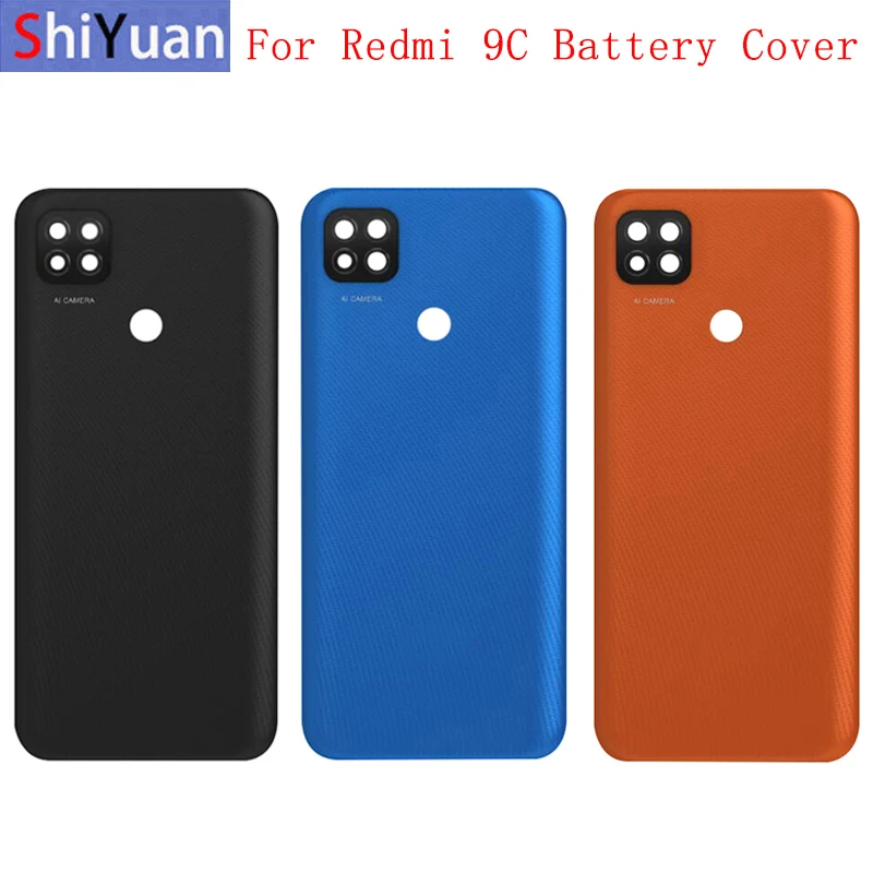 

Задняя крышка батарейного отсека для Redmi 9C, задняя крышка с логотипом, запасные части