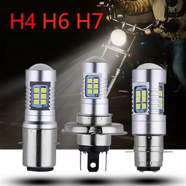 Luz de farol para motocicleta led 21smd 3030 lâmpada de farol 1200lm branca 21w