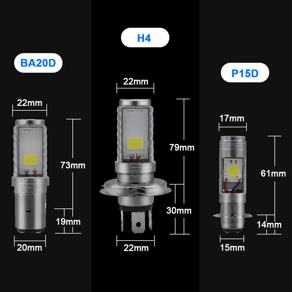 1pcs  P15D BA20D H6 H4 COB 12W Motorcycle Headlight