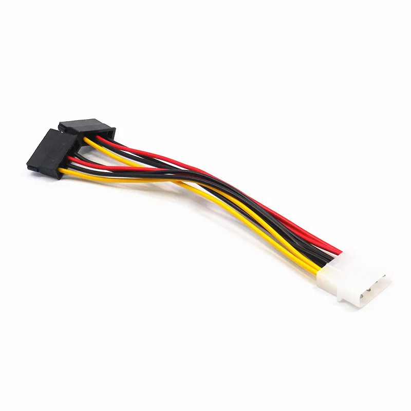 

wholesale customization 4Pin IDE Molex to 3 Serial ATA Dual 15Pin SATA to 4pin male Y Splitter Hard Drive Power Supply Extension