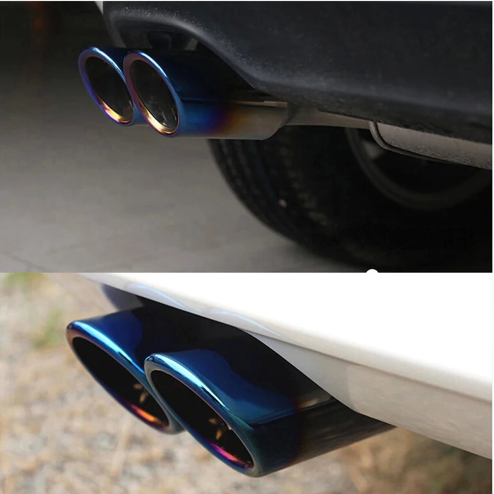 2Pcs Car Stainless steel Exhaust Tip Muffler Pipe Cover for Audi A4 B8 A6 C6 Accessories For Audi A3 A5 Q5 Q7 Q3 A1 S line