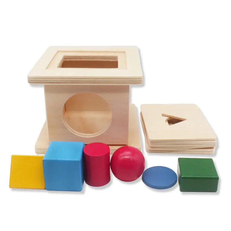 Montessori 0-3-year-old infants and young children teaching aids six-in-one set of boxes of children's intelligence wooden toys refined training