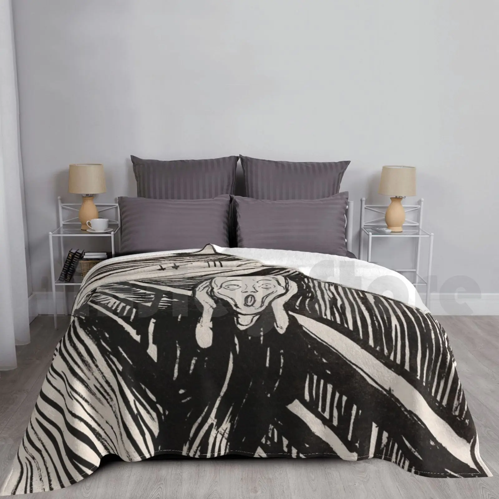 

The Scream Blanket For Sofa Bed Travel Edward Munch Scream Painter Master Piece History Museum Teacher Work