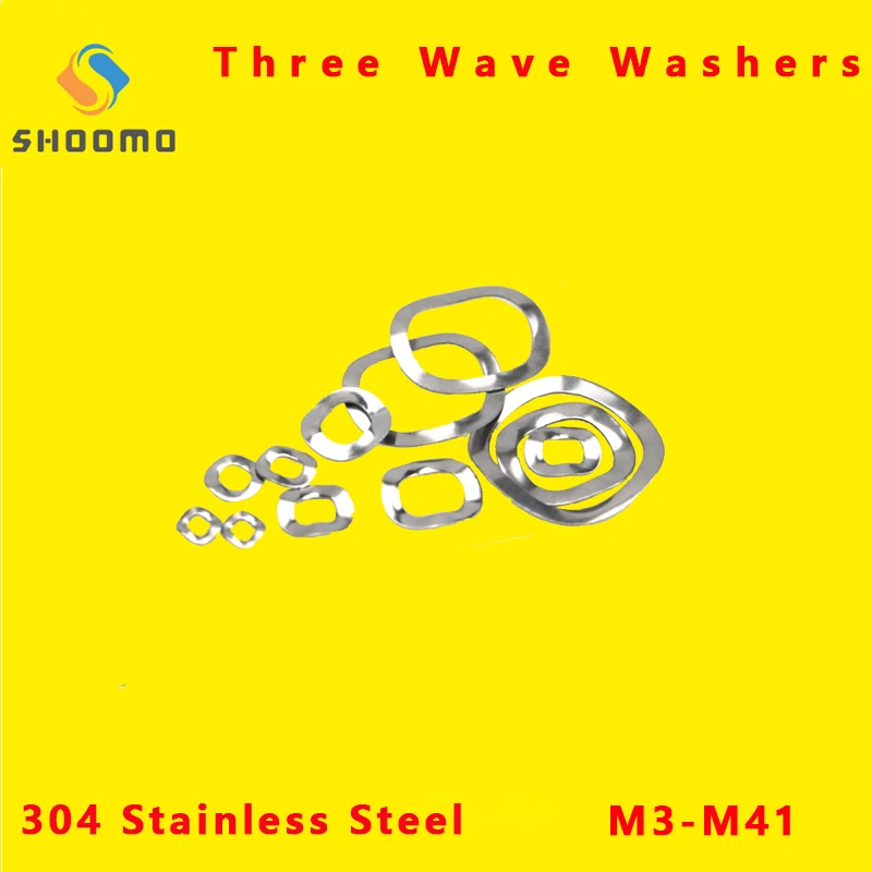 Spring Wave Washer Three Wave Crest Wave Type Gasket Wave Washer Spring Washer Wave Washers 304 Stainless Steel GB M3-M41