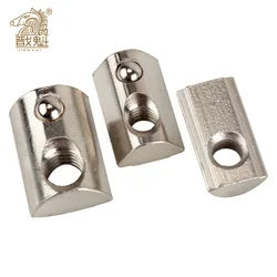 10-20PCS/lot 20 series Roll-in T Spring Nuts M3 M4 M5 M6 For 2020 Aluminum Profiles Groove 6