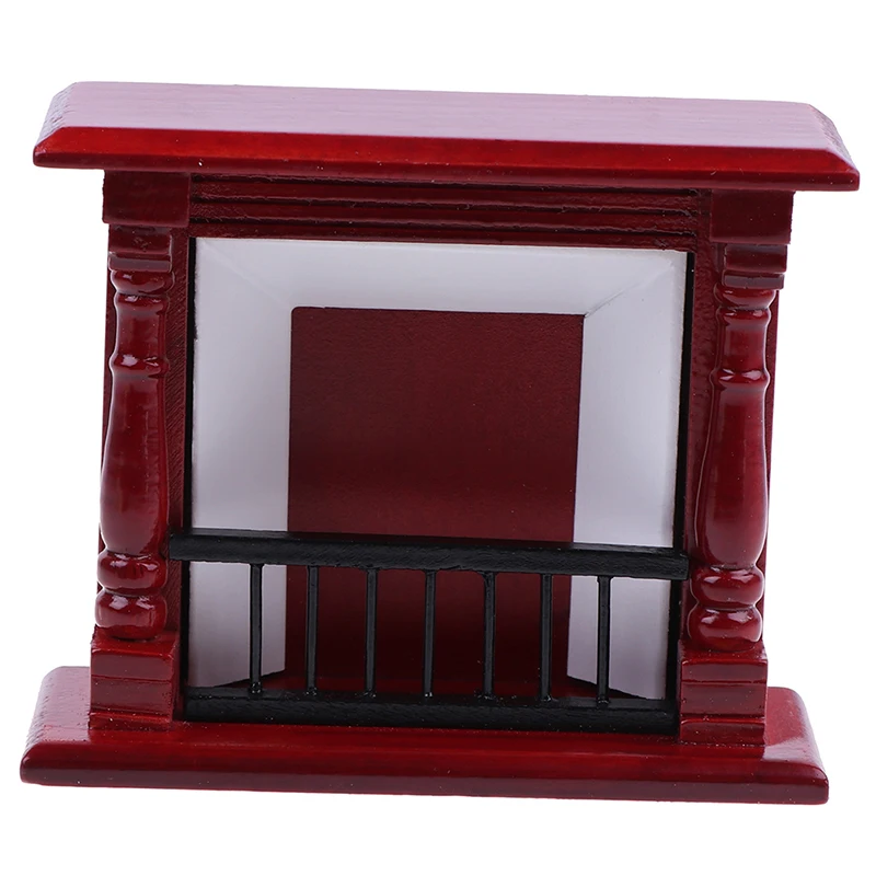 Dolls house accessories 1/12 toys mini wood fireplace,Metal Rack with Firewood decoration miniature furniture