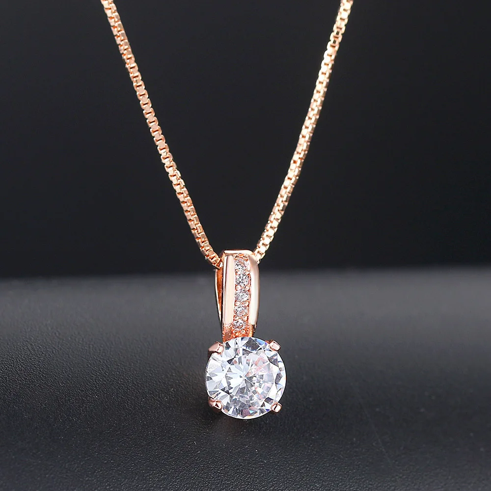 ZHOUYANG Top Quality Noble Crystal  Rose Gold Color Fashion Pendant Jewelry Made with Austria Crystal ZYN330