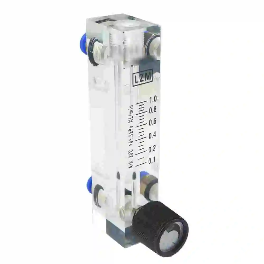 0.1LPM To 35LPM Fit 6/8/10/12mm Tube Adjust Air Nitrogen Flowmeter Rotameter With Control Valve LZT-6T