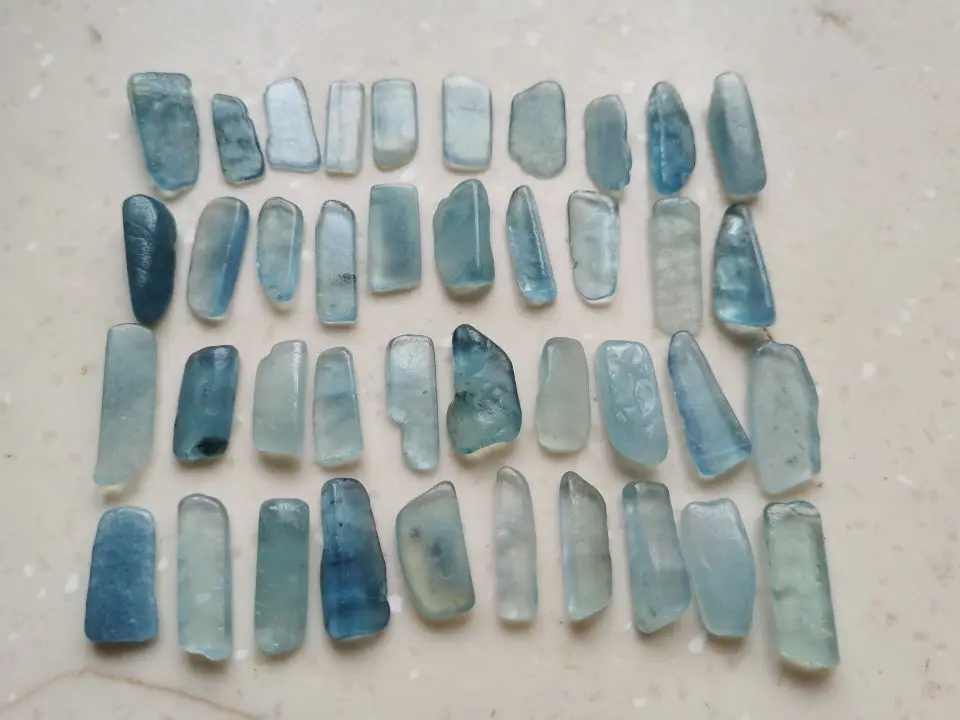 40pcs NATURAL Aquamarine QUARTZ Crystal freedom body gem