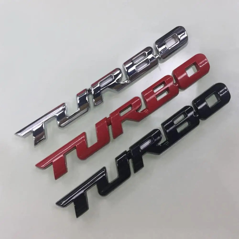 3D Car Styling Metal TURBO Letters Emblem Sticker Rear Tailgate Badge Decor for car цена и фото