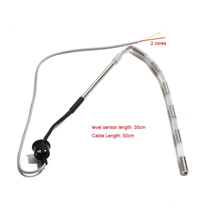 Sensor de nivel de temperatura del agua de silicona de 2 núcleos para controlador de calentador de agua de energía Solar, Cable de la serie de montaje lateral de 50cm