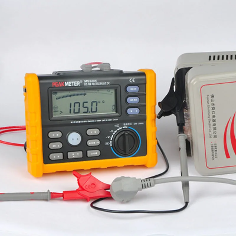 PEAKMETE 디지털 절연 저항 테스터, 절연 계량기, 메가옴 계량기 쉐이크 계량기, 50-1000 볼트 옴 멀티미터, MS5203