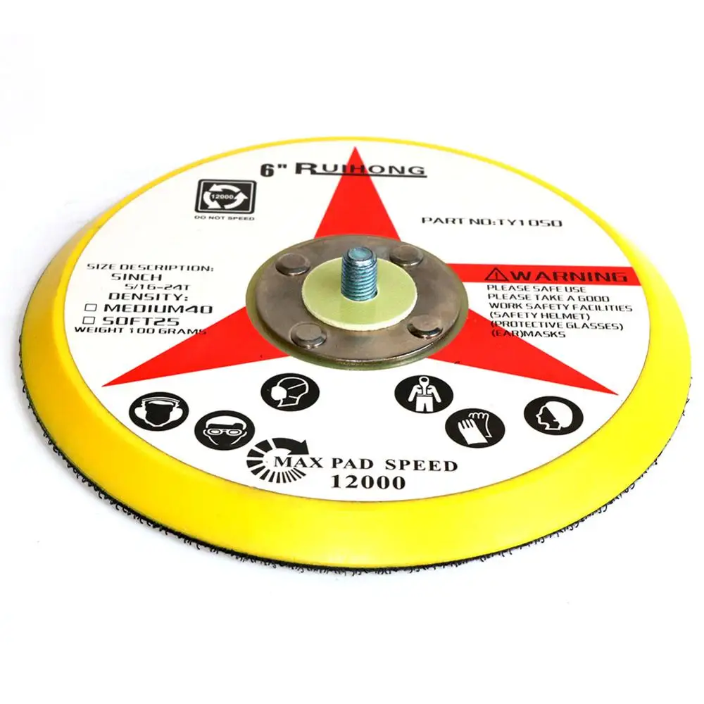 2pc 2-6 polegadas 125mm placa de apoio de lixadeira autoadesiva almofada de disco m6/m8 gancho-loop apto lixadeira de ar ângulo moedor ferramenta elétrica