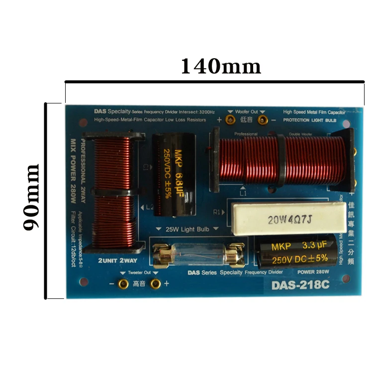HIFIDIY LIVE DAS-218C 2 Way 2 speaker Unit (tweeter + bass )Professional Speakers audio Frequency Divider Crossover Filters