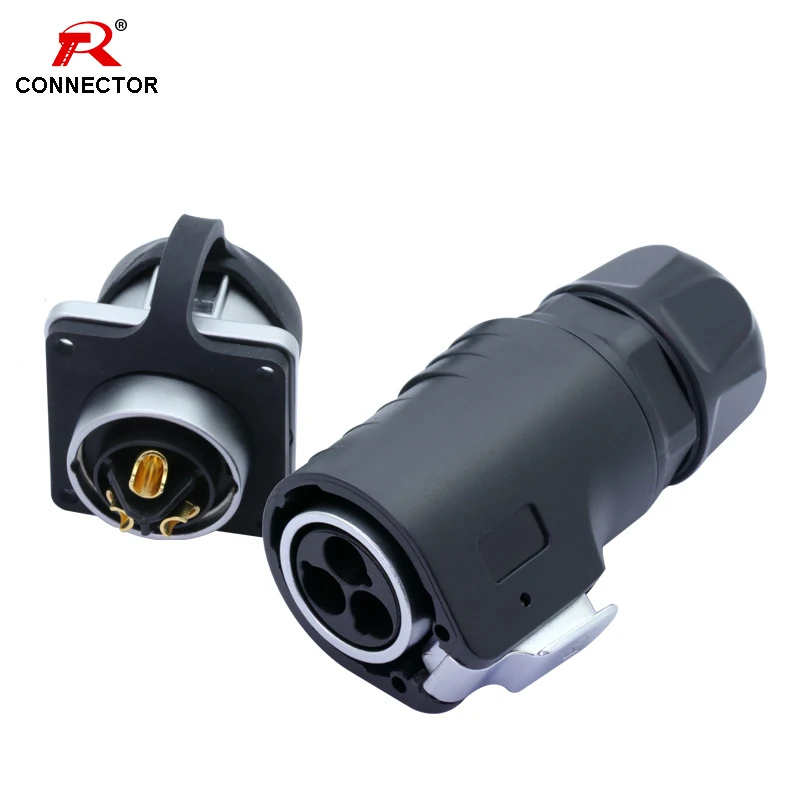 1set high-power waterproof Fast-Plug XLR Connector,3pins, Zinc alloy+plastic+pure copper contact,Current 15-50A, IP67