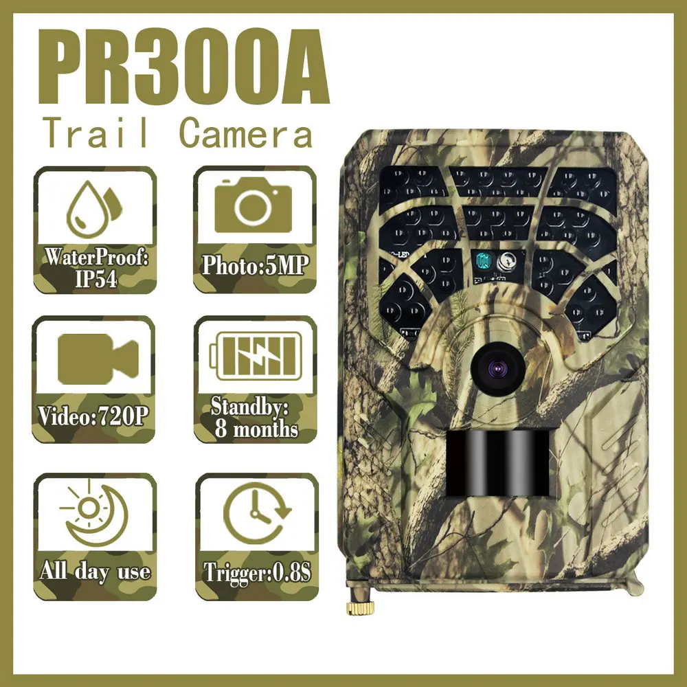 

Mini Trail Camera 16MP Waterproof Infrared Sensors Game Camera 1080P High-definition House Monitoring Field Animal Video Camera