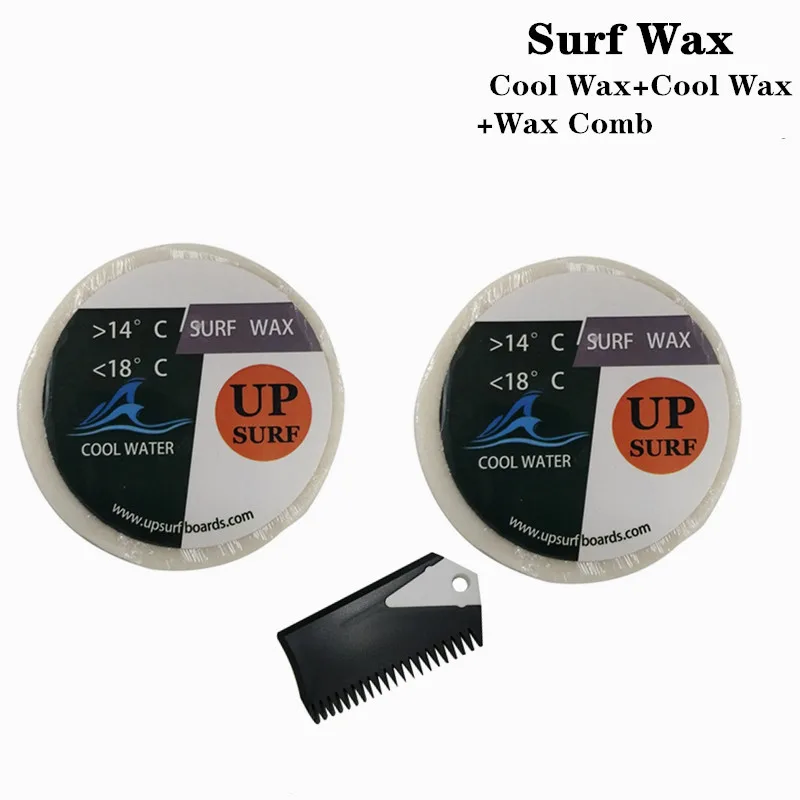 Surf Wax Comb Surfboard Sup Board Wax, Cool Water Wax, Warm, Tropical, Cool Water, 3 Pcs per Set