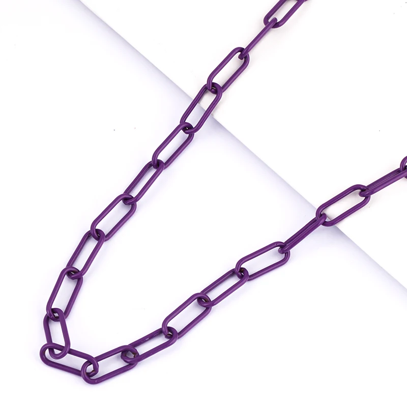 Farbige Ketten-Büroklammern aus Messing, klobig, oval, Weiß, Rosa, Lila, Schwarz, Silber, Gold, 7 mm Breite, 1 Meter Länge – Detail 20