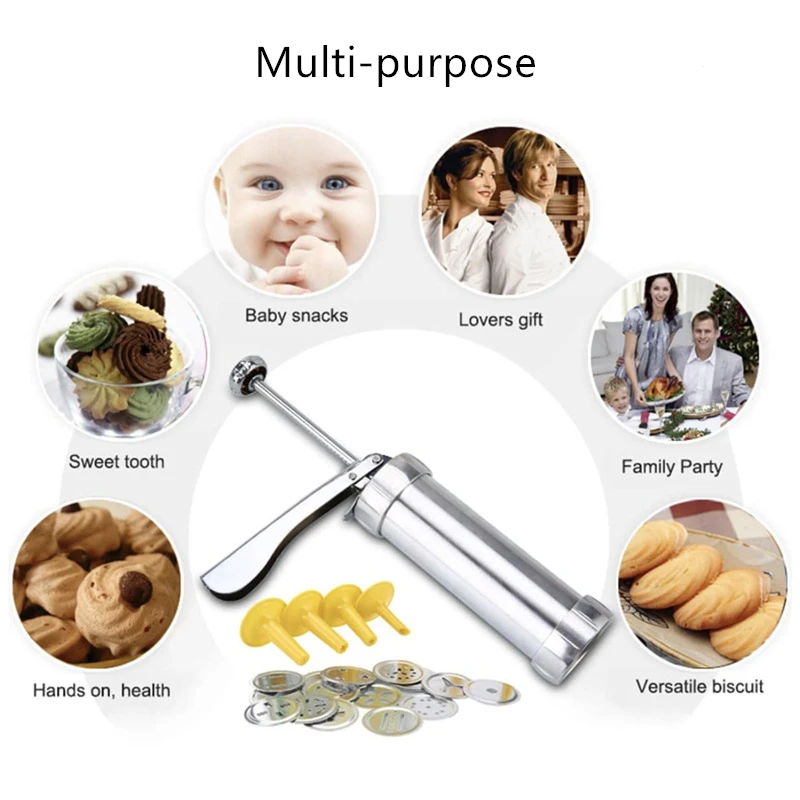 Stainless Steel Cake Cream Decorating Gun Set Nozzle Piping Dessert Muffin Maker Pastry Airbrush Cookie Baking Tools Kitchen