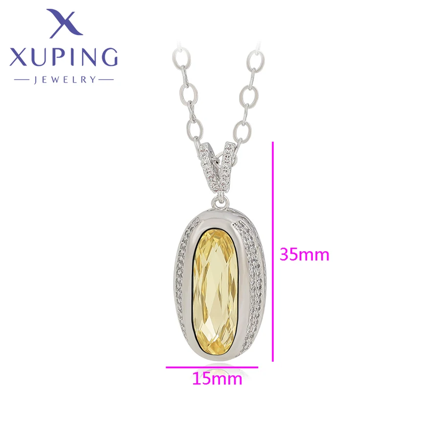 Xuping  Jewelry New Arrival Crystals Pendant Necklace with High Quality Rhodium color for Women 40486