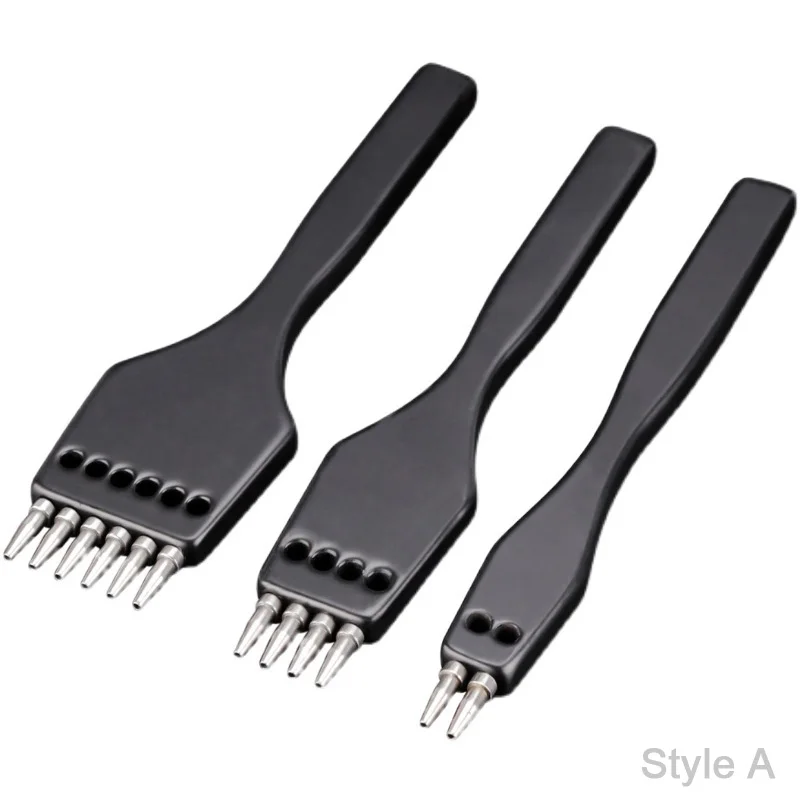 Dłuto skórzane rzemieślnicze wykrojniki stalowe ostre do skórzanych wykrojnik otworów, 1mm okrągły otwór 4mm/5mm/6mm rozstaw
