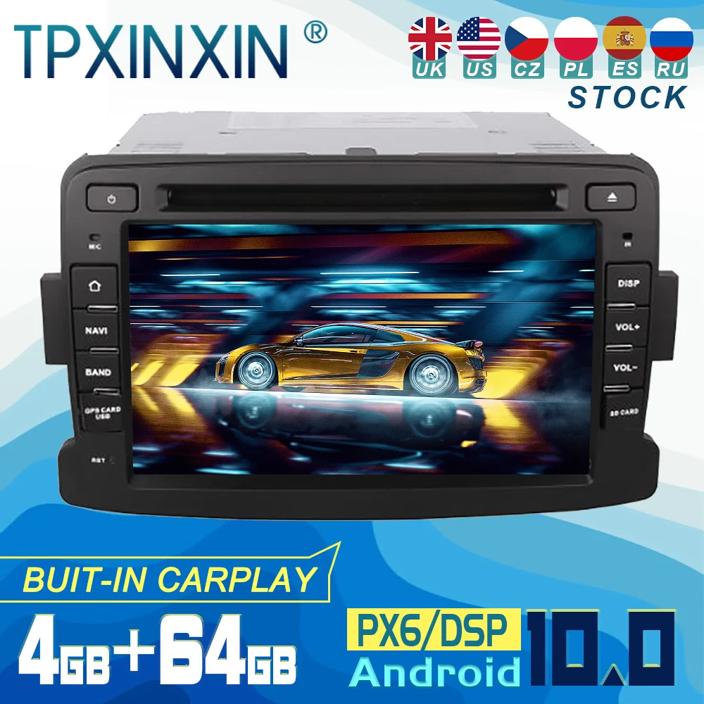 

For Renault Duster 2012-2016 Android 10 Carplay Radio Player Car GPS Navigation Head Unit Car Stereo CD DVD WIFI DSP BT