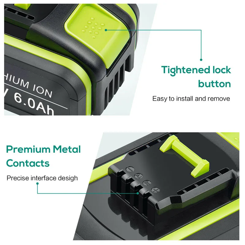 5.0Ah 6.0Ah Thay Thế Cho Worx 20V Max Pin Li-Ion WA3551 WA3551.1 WA3553 WA3641 WX373 WX390 Pin Sạc Dụng Cụ