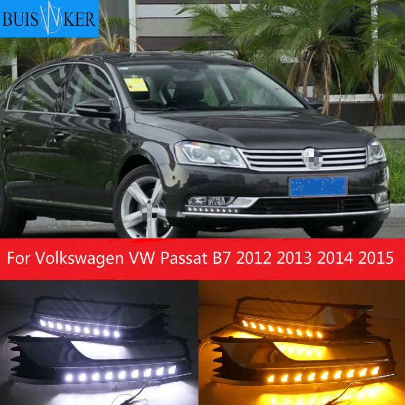 

2PCS Led DRL For Volkswagen VW Passat B7 2012 2013 2014 2015 Daytime Running Lights Fog head Lamp Cover Daylight NORTH AMERICA