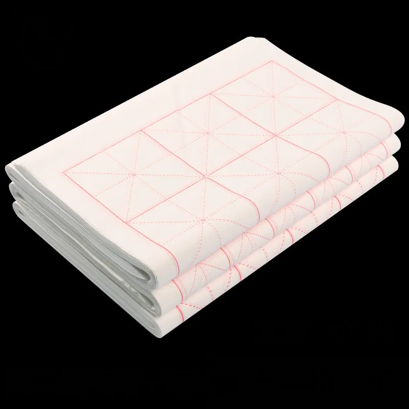 Chinese Calligraphy Paper Papel Arroz 100sheets Thicken Beginner Calligraphy Raw Xuan Paper with Grids Carta Di Riso Rijstpapier