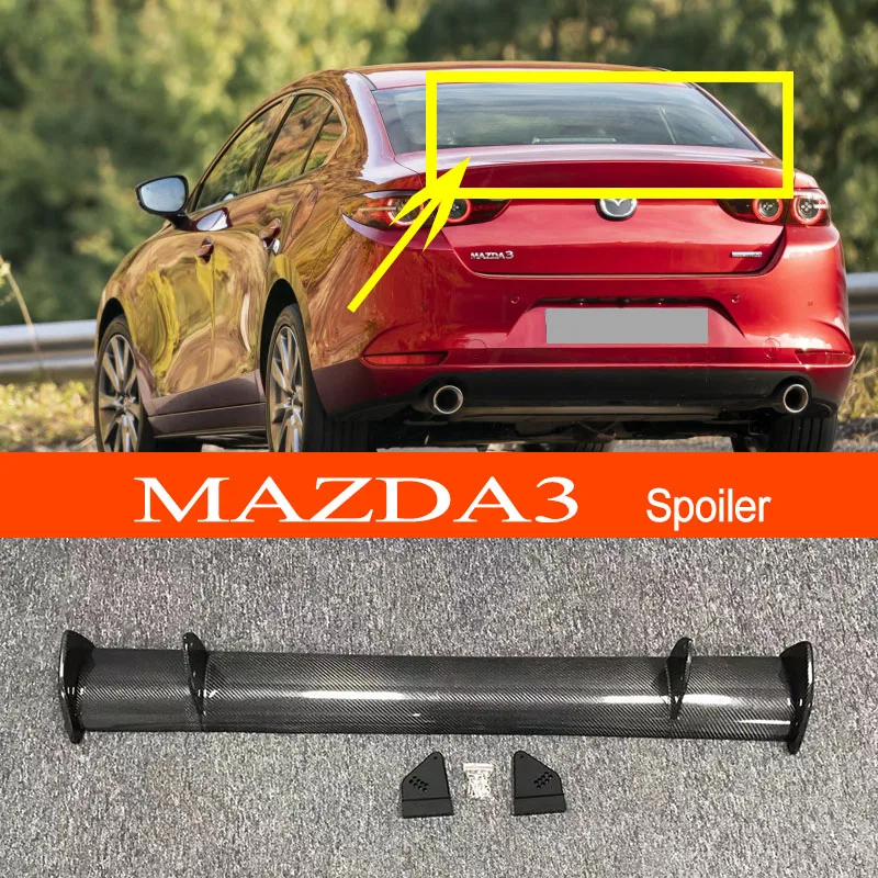 

For Mazda 3 Year 2014-2022 Real Carbon Fiber / FRP GT-style Car-styling Sporty Rear Trunk Wing Spoiler