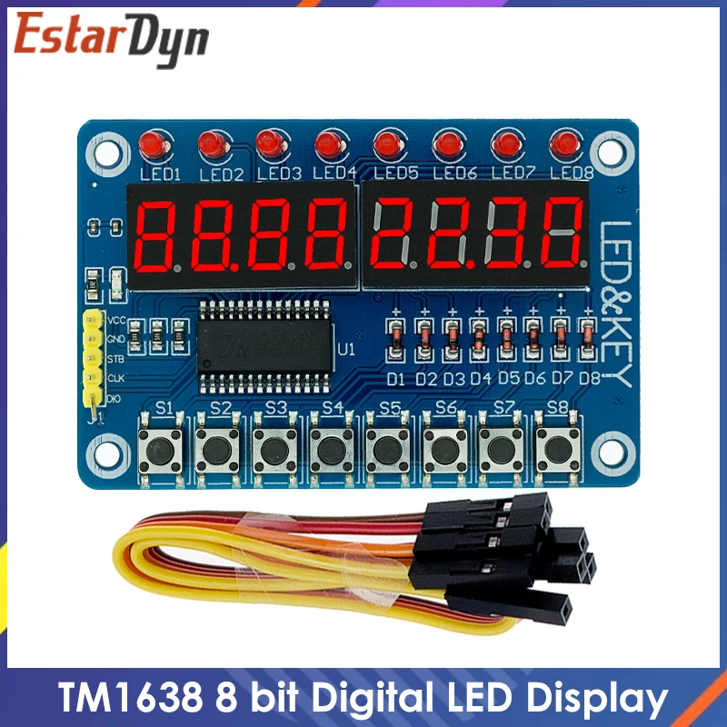 TM1638 Module Key Display For AVR Arduino New 8-Bit Digital LED Tube 8-Bit