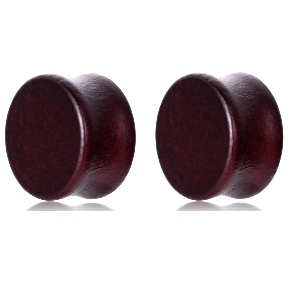 JUNLOWPY 2g 0g 00g Wood Flesh Tunnels Double Flared Ear Stretchers Saddle Plugs Gauges Lobe Expanders Body Piercing Jewelry 2pcs