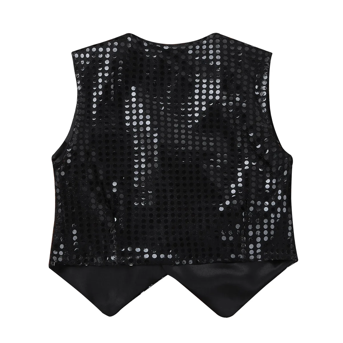 Kids Boys Hip-hop Jazz Dance Costume Glittery Sequined Vest Waistcoat Children Choir Stage Performance Carnival Party Clothes