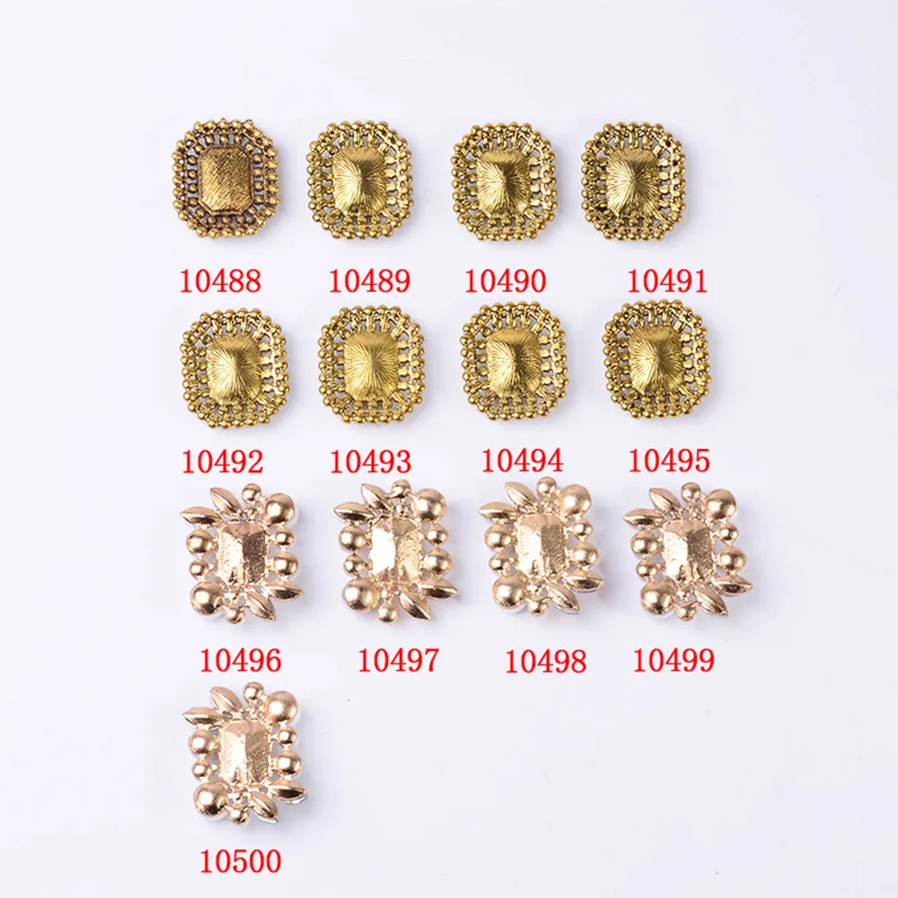 Luxury Clothes Decoration Pearl Buttons Embellishments for Clothing 10pcs Fashion Buttons with Rhinestones Golden Blouse Buttons